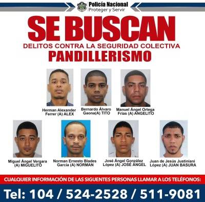 Aquí la lista de los más buscado de la Policía por pandillerismo.