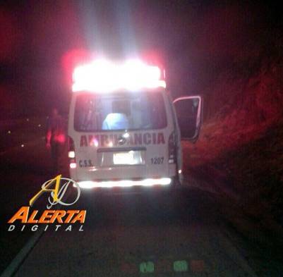 Ambulancia en el lugar del accidente.