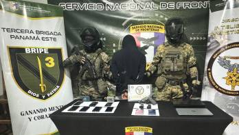 Durante la intervención, las unidades recuperaron un arma de fuego marca Taurus calibre .45
