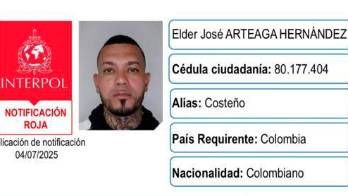 Buscan a Elder José Arteaga Hernández, alias ‘El Costeño’, como uno de los presuntos responsables del atentado contra el senador Miguel Uribe Turbay.