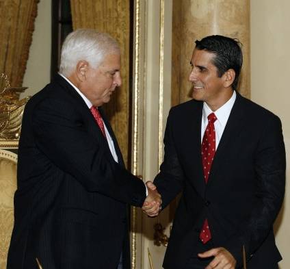 Expresidente Ricardo Martinelli y Rómulo Roux.