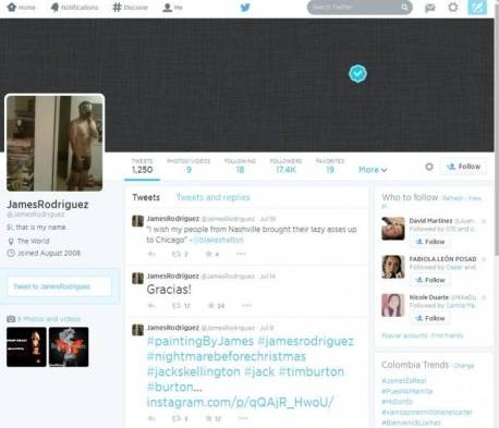 Cuenta de twitter errada.