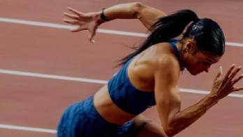 Gianna Woodruff en la competencia.