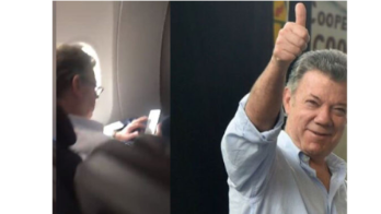 Mujer insulta al expresidente, Juan Manuel Santos, en pleno vuelo hacia EEUU