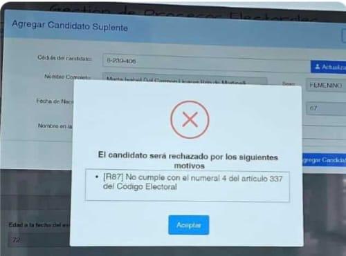 Martinelli adelanta posible rechazo de la candidatura de Marta Linares