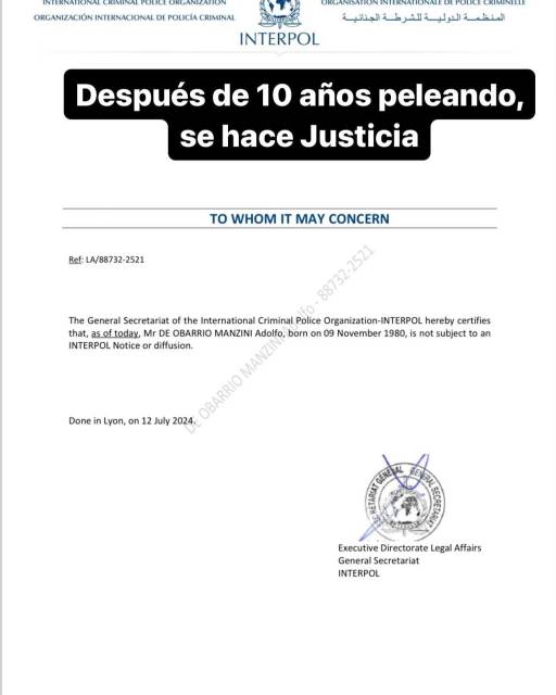 Adolfo ‘Chichi’ de Obarrio anuncia que Interpol ya no le tiene orden de captura