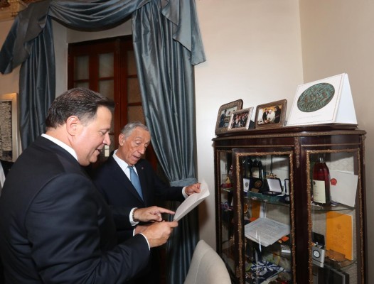 Varela con el presidente de Portugal, Marcelo Rebelo de Sousa.