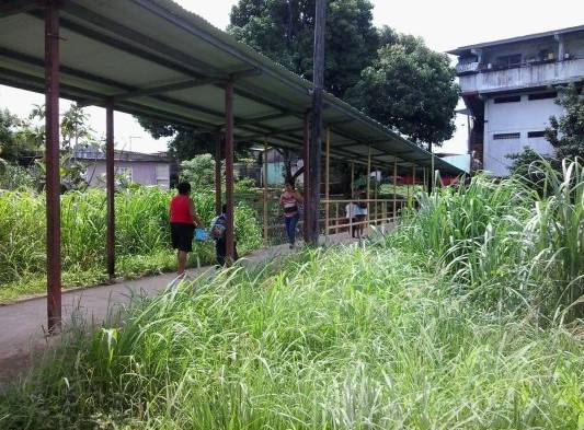 Estudiantes, padres de familia y residentes transitan por el gazebo