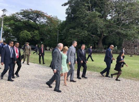 El rey Felipe VI recorre ruinas de Panamá Viejo