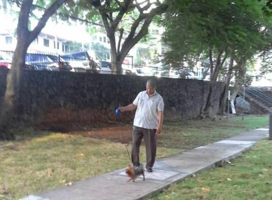 En estas imágenes que fueron divulgadas en redes sociales, se ve como uno de los supuestos exescoltas tenía que pasear la mascota de la viceministra.