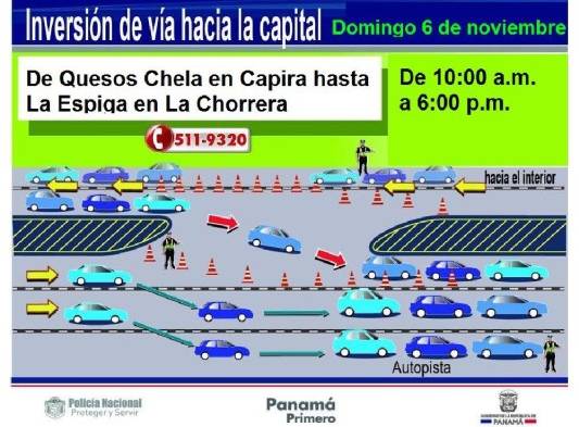 Continúa inversión de carriles por motivo de fiestas patrias