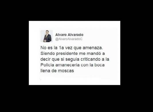 Álvaro Alvarado reacciones tras amenaza en su contra.