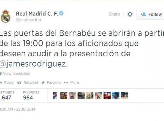 Real Madrid se equivoca en cuenta de twitter.