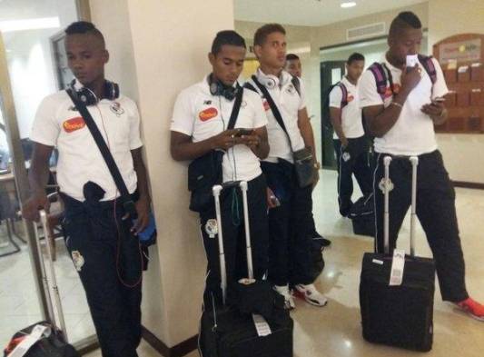 Selección de Panamá a su llegada a Nicaragua.