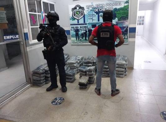La droga estaba dentro de sacos.