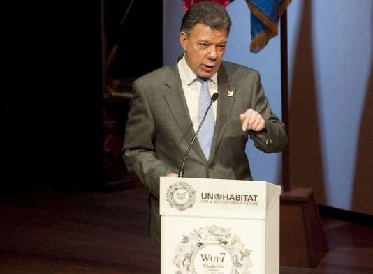 Juan Manuel Santos, en la ciudad de Antioquia.
