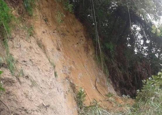 El deslizamiento de tierra se reportó en la vía que conduce a Río Sereno, específicamente en La Colorada.