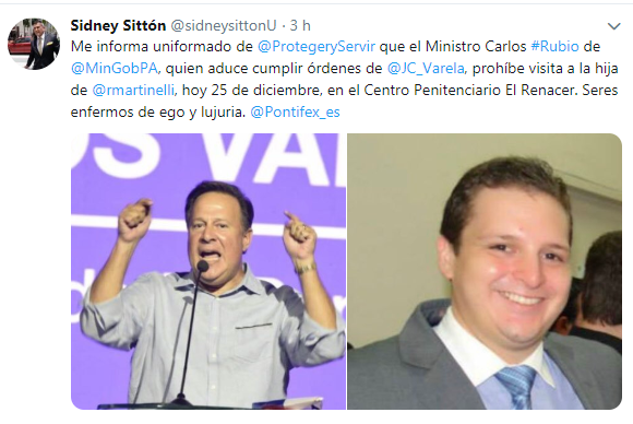 Sittón: Ministro Rubio le prohíbe visita a la hija de Martinelli 