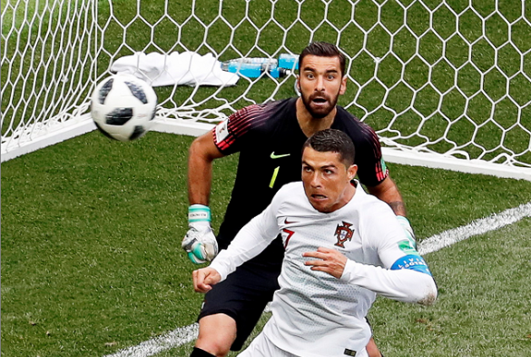 CR7 y le portero Rui Patricio.