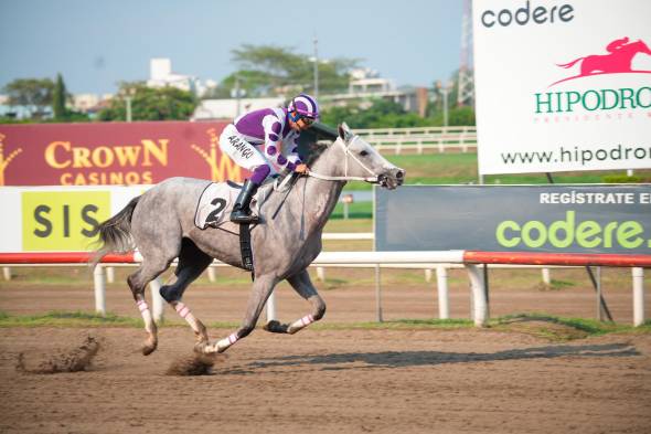 La ganadora a toda velocidad.