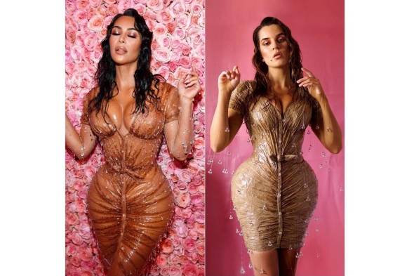 Kim Kardashian aplaude a diseñadora que recrea su vestido de la Met Gala con 'tape'