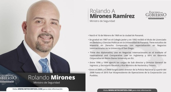 Este es el perfil de Rolando Mirones, designado ministro de seguridad
