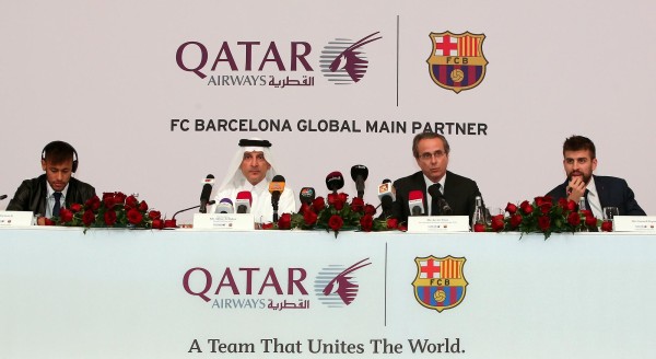 Estrellas del Barcelona en anuncio de Qatar Airways .