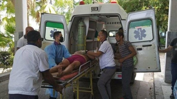 Momentos que en los heridos eran auxiliados.