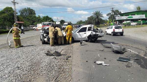 Accidente de tránsito sobre la carretera Interamericana.