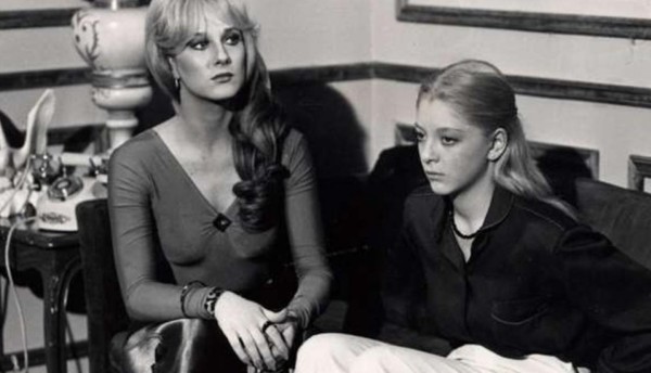 Edith González junto a&nbsp; Christian Bach en 1979 durante las grabaciones de Los ricos también lloran.