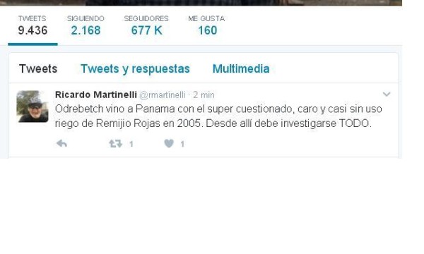 Martinelli pide investigar caso Odebrecht desde gobierno de Torrijos 