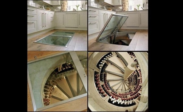 Viñera en forma de escaleras en espiral.