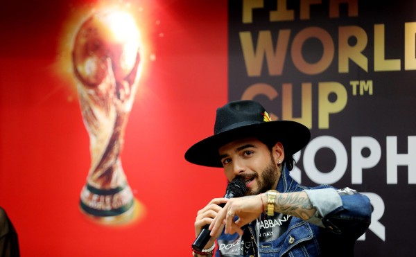 Maluma interpretó Colors, del estadounidense Jason Derulo, tema oficial del Mundial de Rusia 2018.