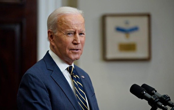 El presidente de Estados Unidos, Joe Biden, habla en conferencia de prensa en la Casa Blanca en Washington (EE.UU.), este 11 de marzo de 2022.