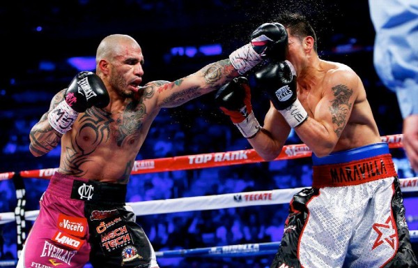 El púgil boricua Miguel Cotto cuando enfrento a Sergio Martínez.