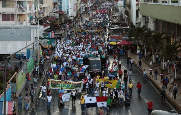 La marcha partió de la Escuela Rep. de Venezuela.