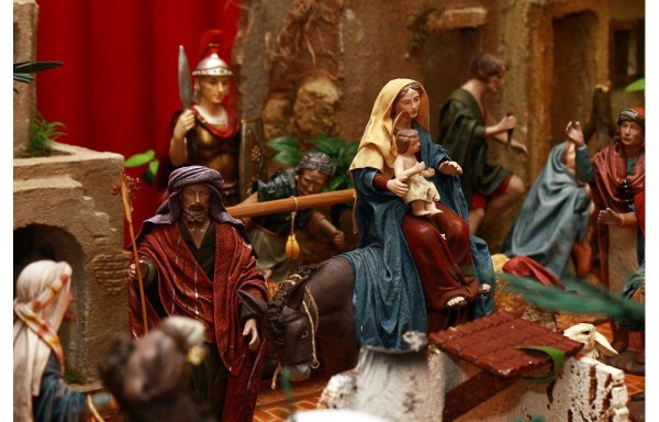 José y María rumbo a Egipto con el Niño Jesús.