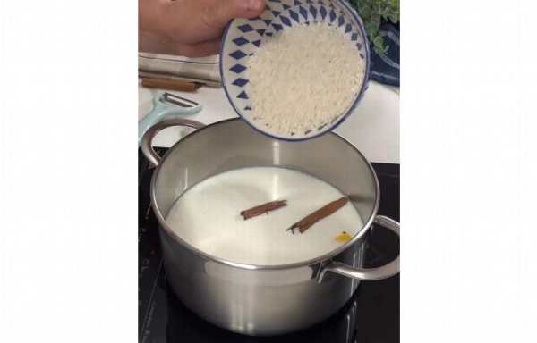 Rico arroz con leche, con pifia