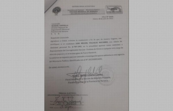 La denuncia ante la Fiscalía de Herrera.