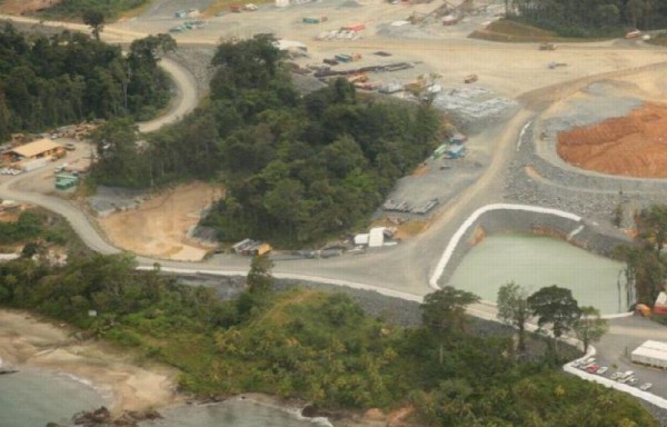 Vista aérea de la minera de cobre.