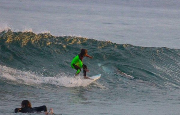 Niño surfeaba cerca de un tiburón blanco