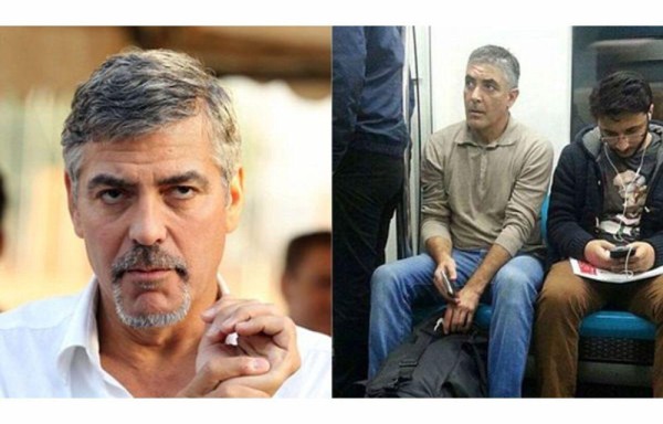 Este hombre en Turquía (derecha) impresiona por su notable parecido con George Clooney.