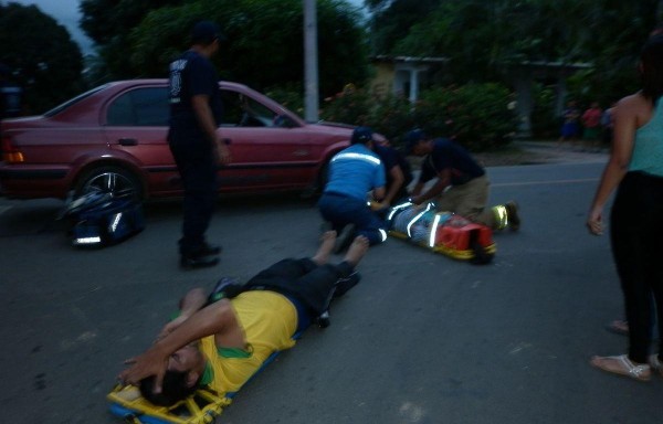 Afectados iban en una motocicleta