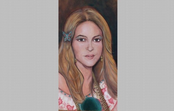 Destacado pintor retrata a Shakira en pollera