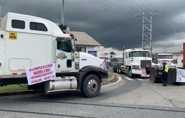 Protesta de transportistas de carga.