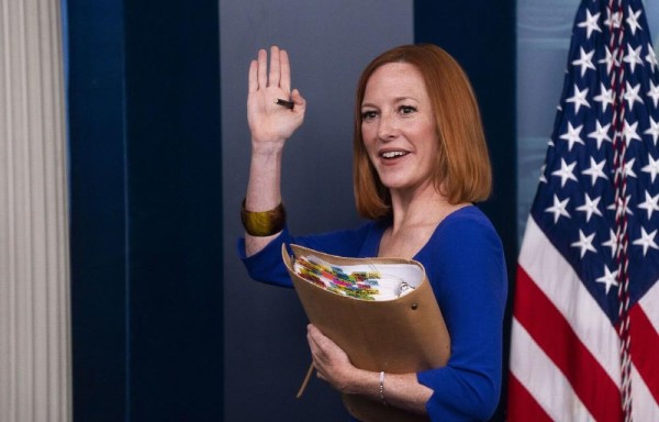 Jen Psaki en su última rueda de prensa.