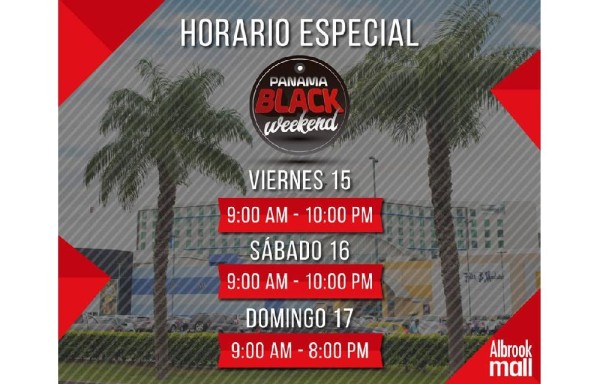 Horario de Albrook Mall para este fin de semana de descuentos.