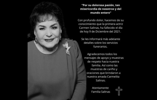 El mundo del espectáculo llora a Carmen Salinas