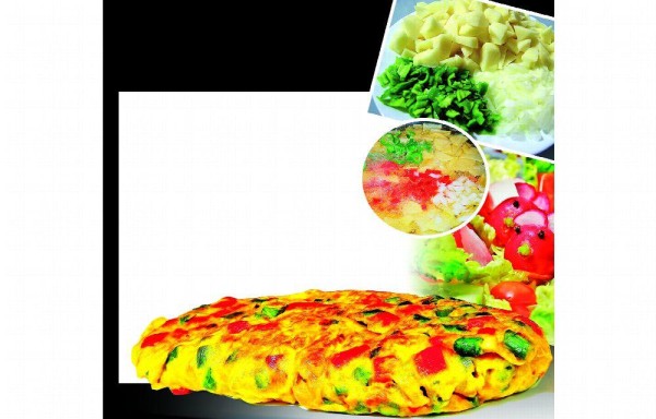 Tortilla de papas con ensalada