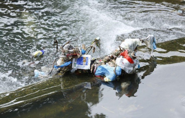 Desperdicios en pleno río.